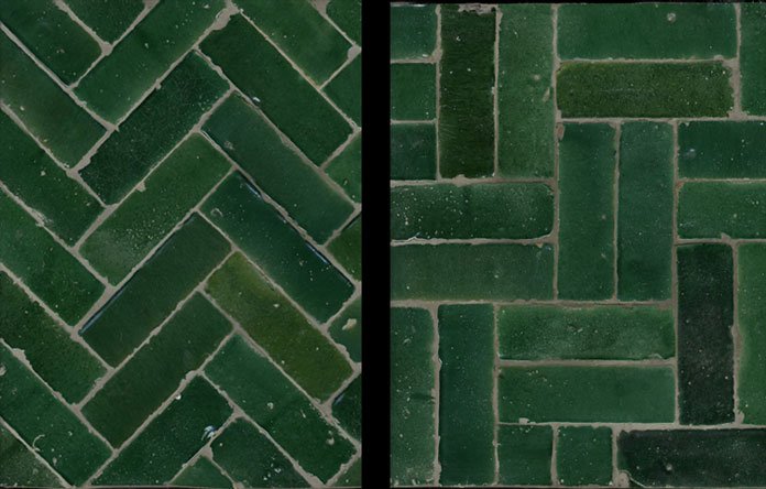 Плитка елочкой зеленая