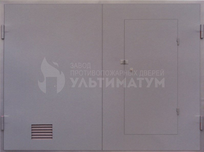 Ворота гаражные распашные с калиткой