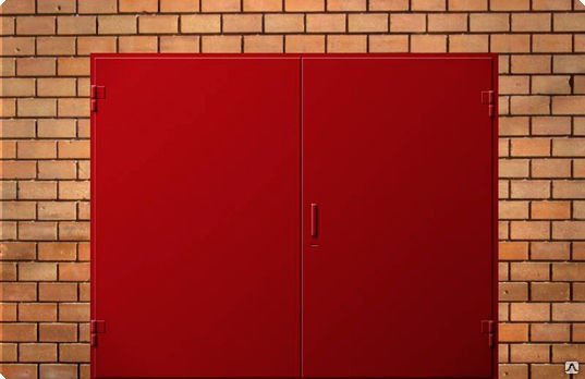 Распашные противопожарные ворота с калиткой 3500x3000