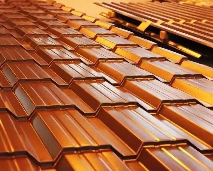 Каскад оранжевый металлочерепица