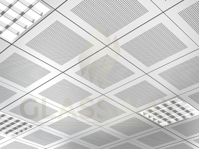 Металлический кассетный потолок Албес Tegular 600 600 текстура