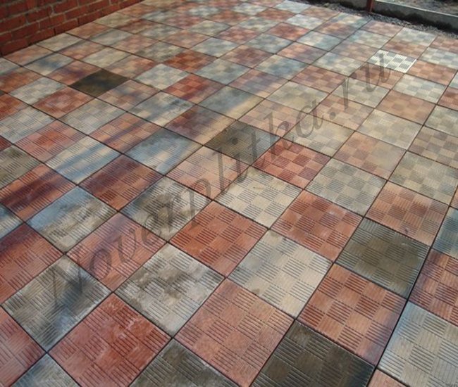 Плитка тротуарная вибролитая (300*300*30) серая "польская"