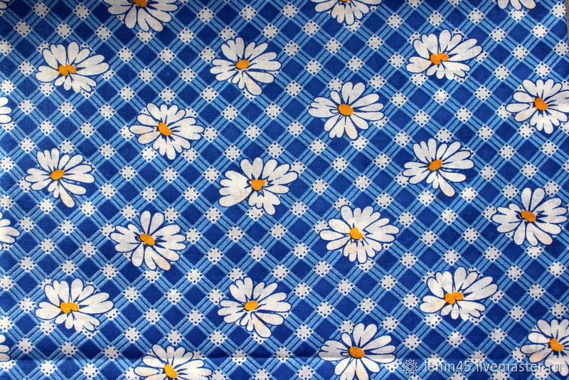 Ткань с ромашками