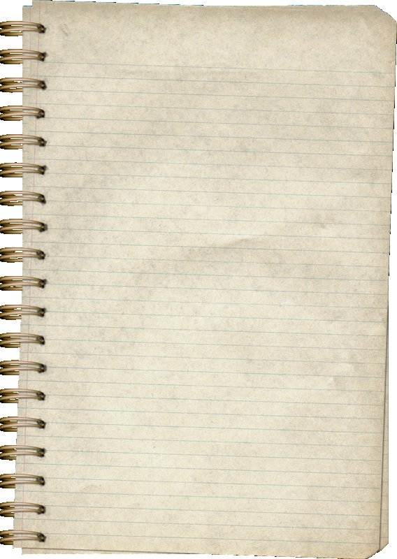 Лист блокнота на прозрачном фоне