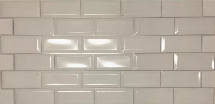 Панель ПВХ плитка кабанчики белая 485х960