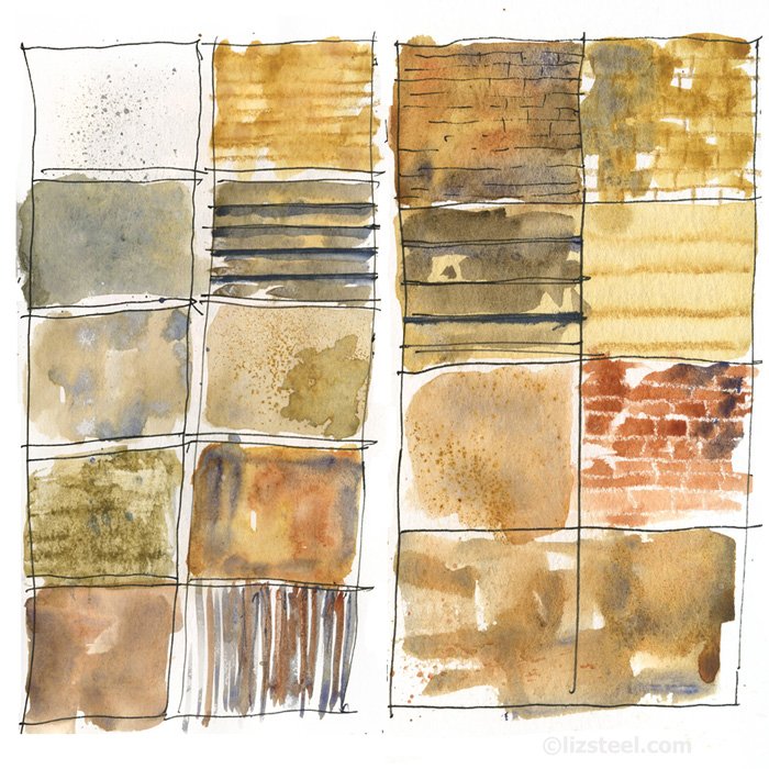 Фактура дерева акварелью