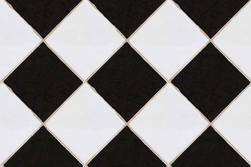 Плитка ромб черно белая