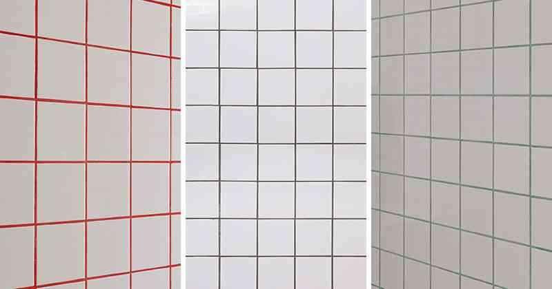 Белая плитка с красной затиркой