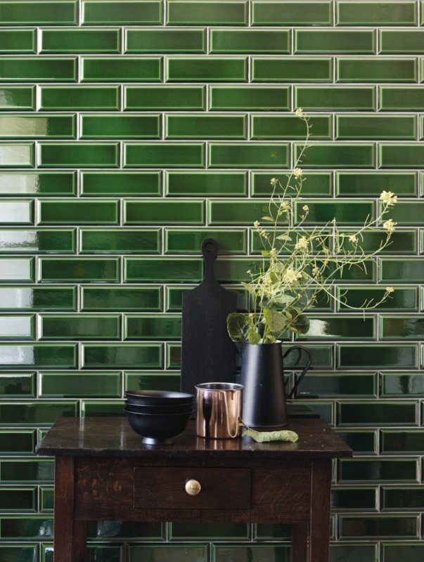 Керама Марацци зеленая плитка кабанчик