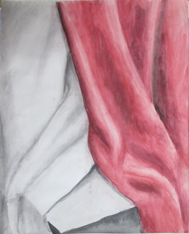 Ткань акварелью складки