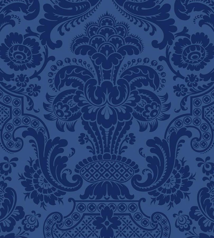 Синий орнамент ткань