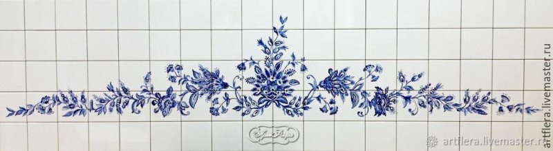 Плитка Гжель для кухни на фартук