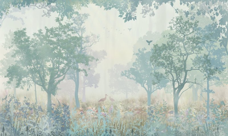 Фреска туманный лес Affresco