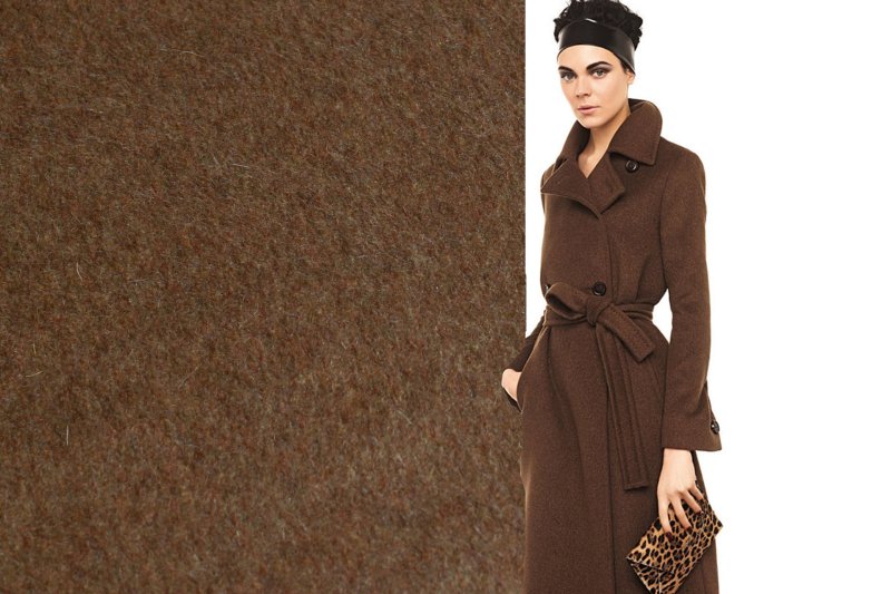 Ткань пальтовая шерсть Макс Мара коричневая