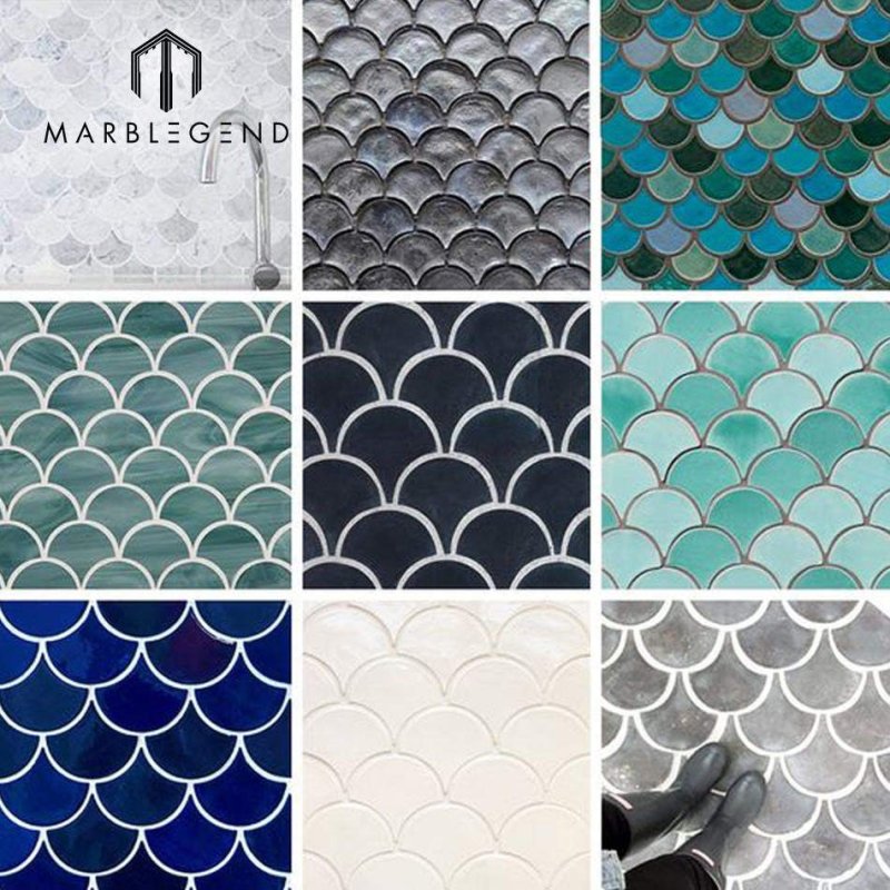 Керамическая мозаика рыбья чешуя а32