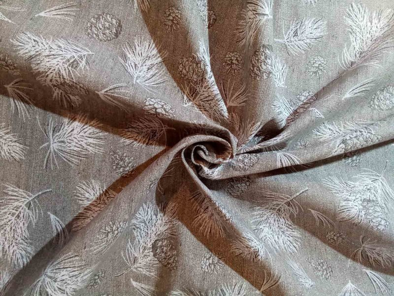 Ткань рогожка шишки