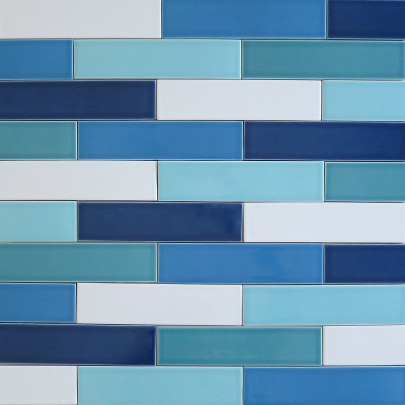 Синяя плитка стена