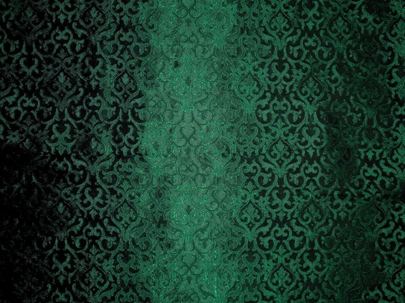 Ткань зеленая с узором