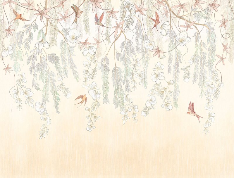 Фрески цветы, Шинуазри, магнолии, aртикул: 88 АТ-016-S 02