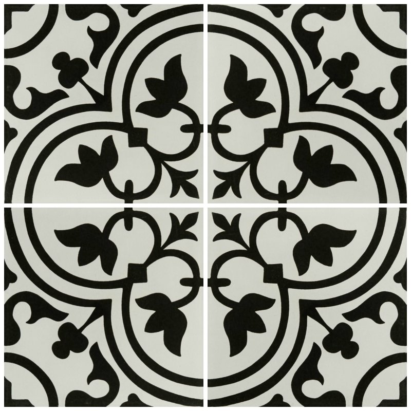 Церсанит плитка напольная черно белая