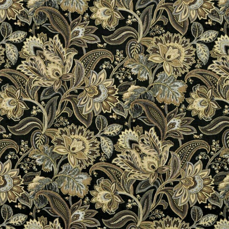 Ткань мебельная бархат с принтом Уильям Моррис