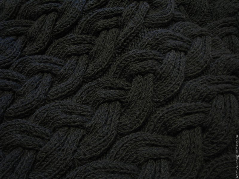 Черная вязаная ткань