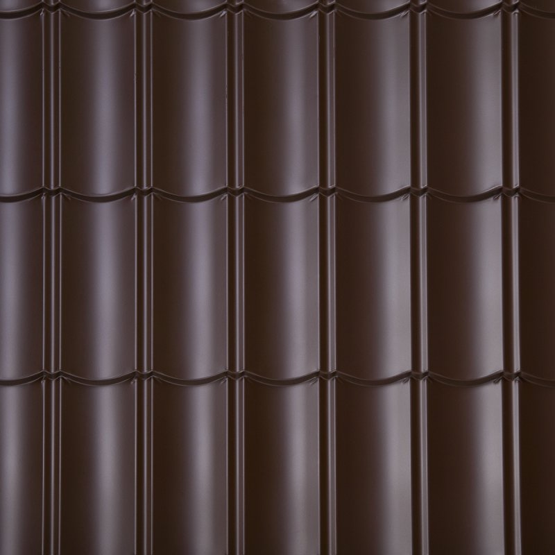 Металлочерепица цвет шоколад рал 8017