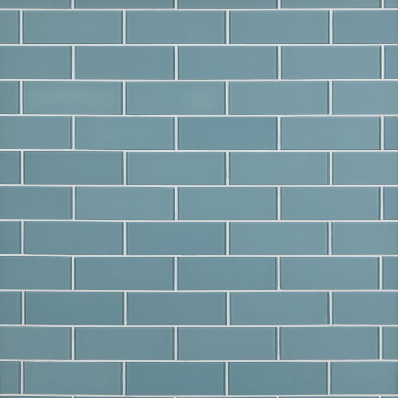 Плитка кирпич голубой