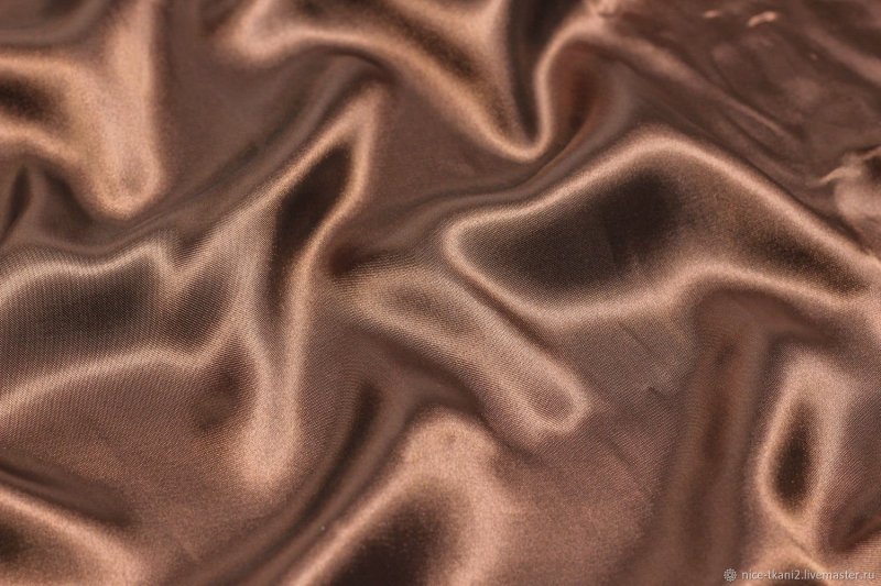 Ткань шелковая коричневая
