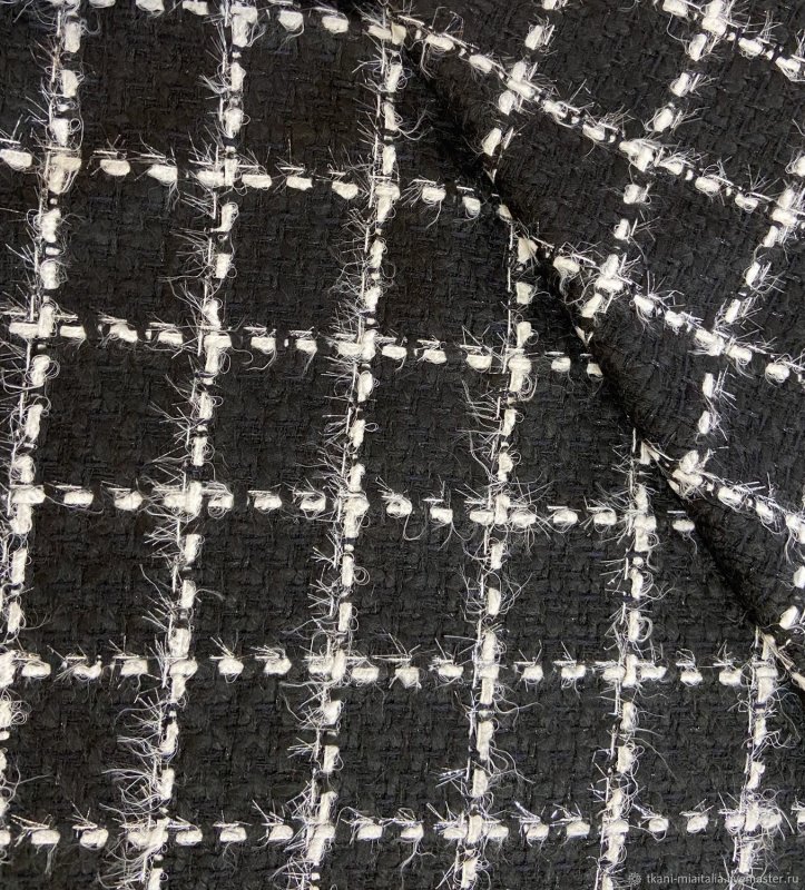 Белый твид Шанель ткань