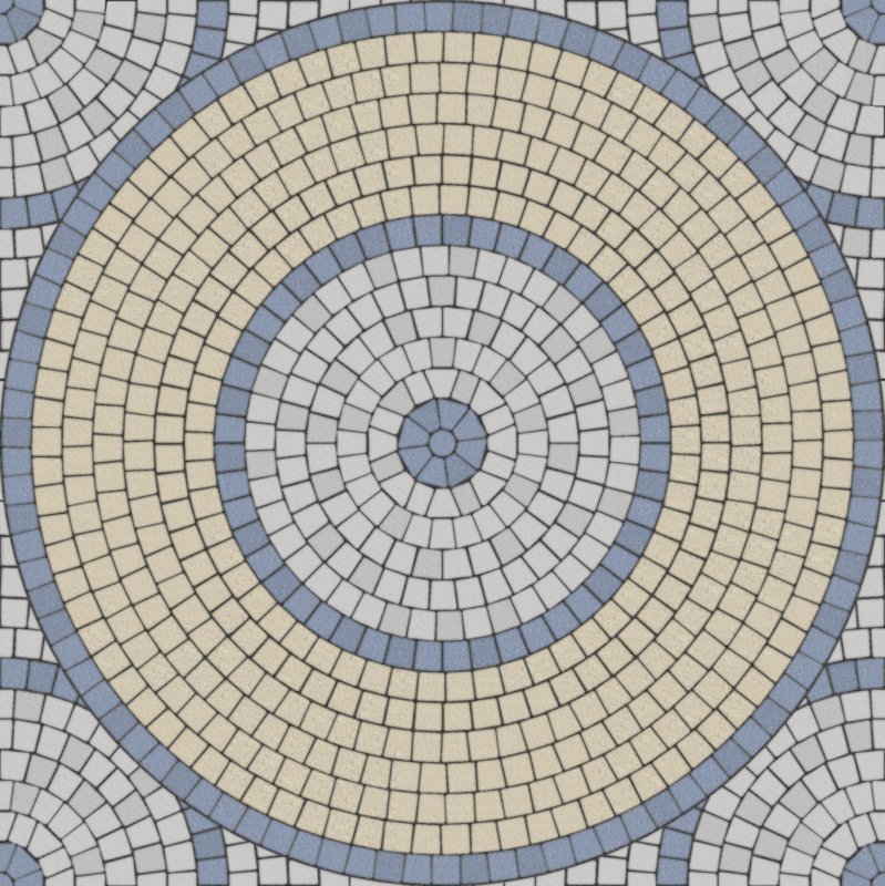 Мощение круглой плиткой