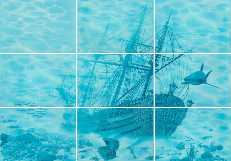 Березакерамика лазурь панно корабль