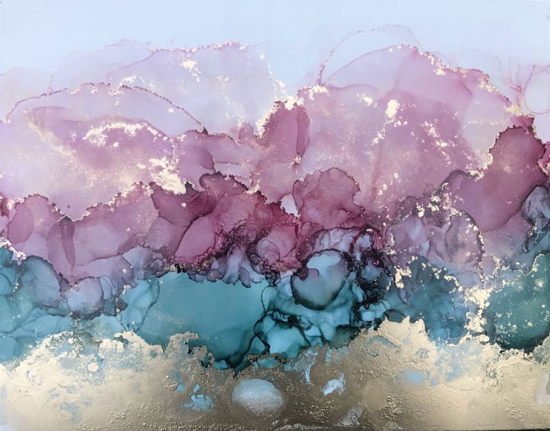 Абстракция спиртовыми чернилами