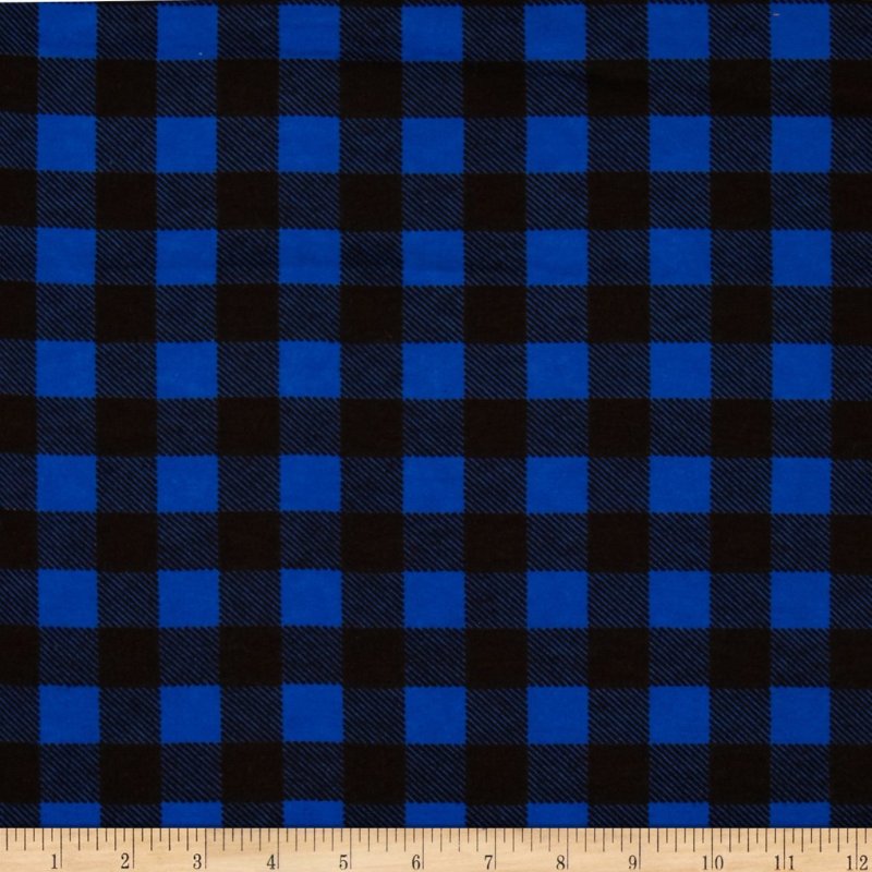 Синяя клетчатая ткань