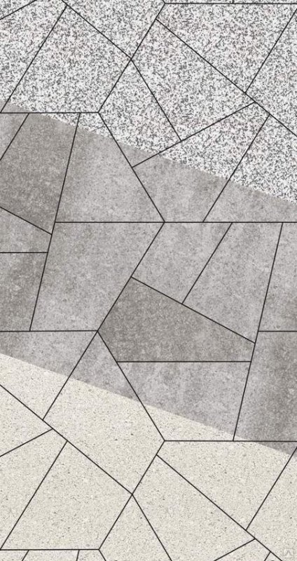 Плитка тротуарная крупноформатная Мегаполис 600х300х80 мм серая Цемсис