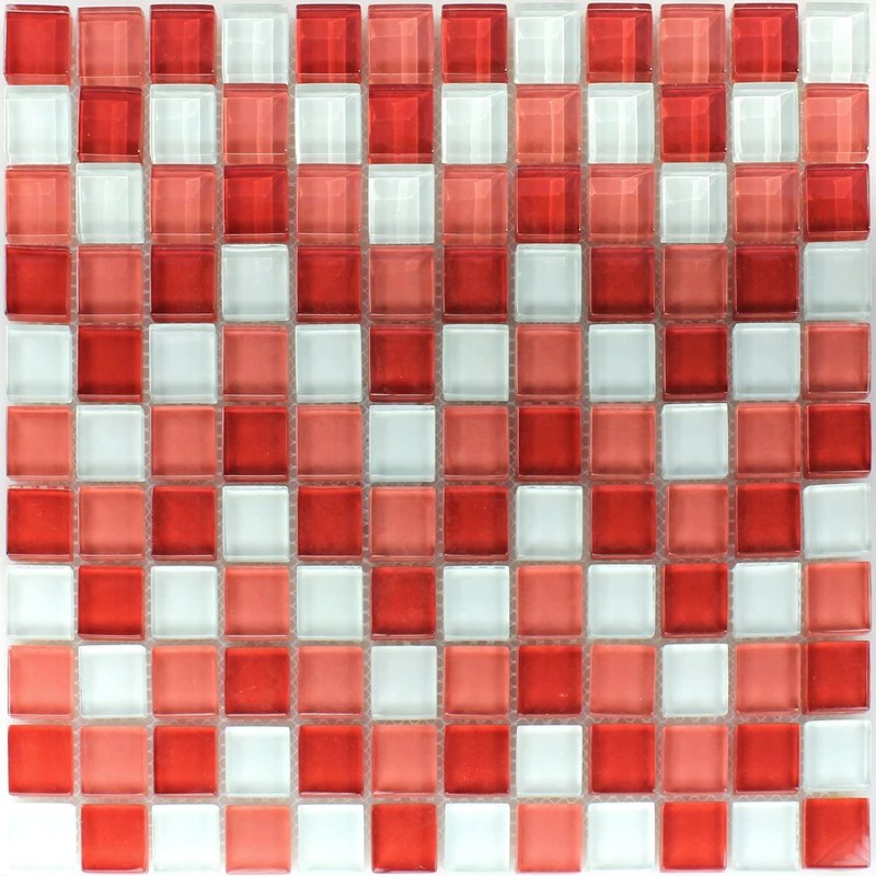 Мозаика красно белая