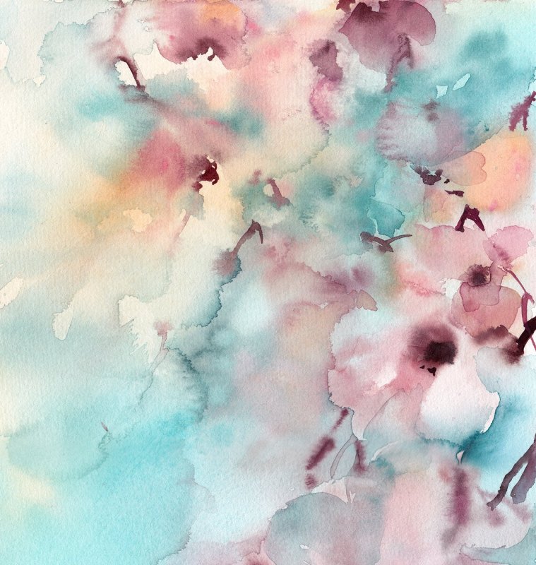 Цветы акварель