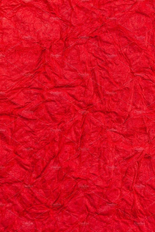 Красная мятая бумага