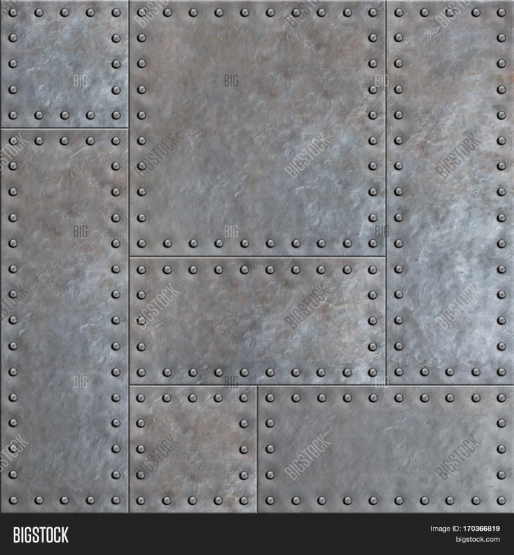 Металлический лист с заклепками