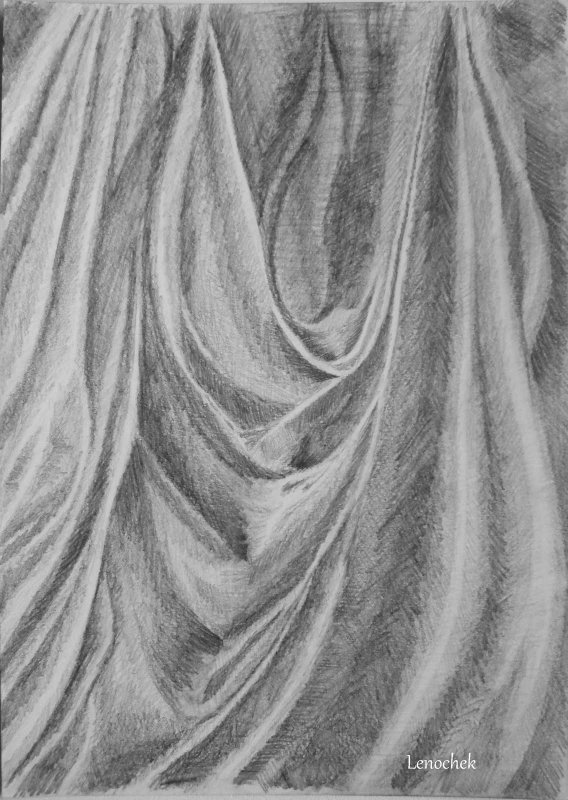 Фактура ткани карандашом