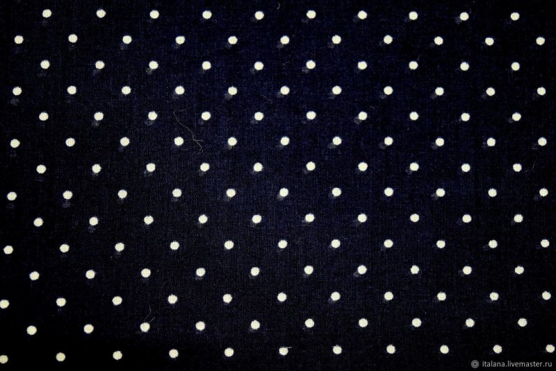 Ткань черная в горошек