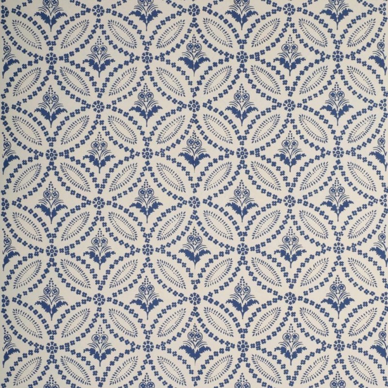 Ткань голубая с орнаментом