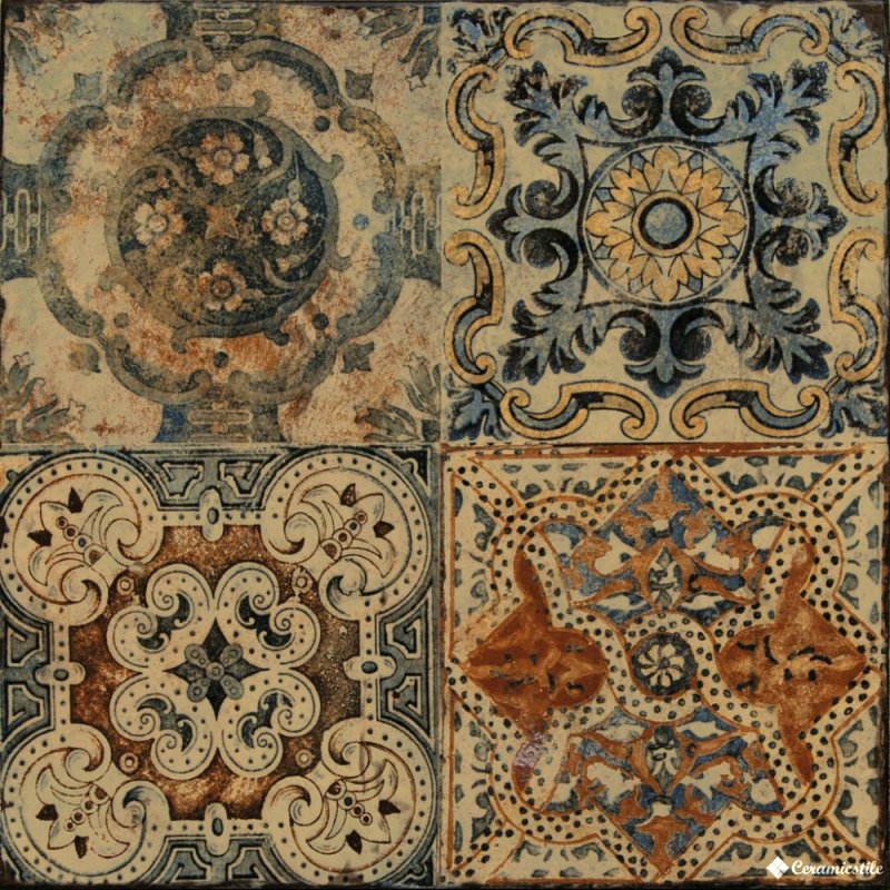 Плитка напольная 45х45 Dec. Pompei Blanco