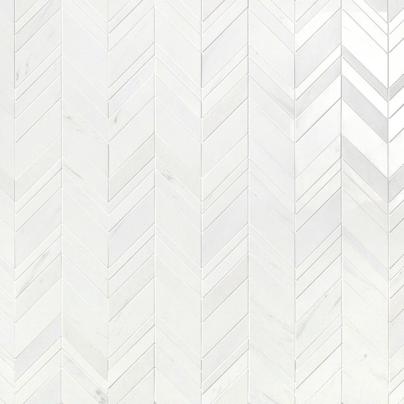 Белая плитка елочкой