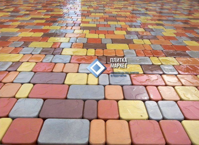 Плитка тротуарная "брусчатка 2-х слойн(200х100х60) "Браун"