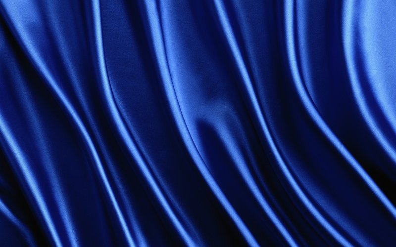Синяя атласная ткань