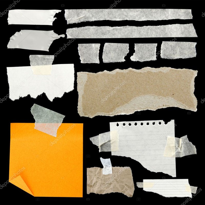 Кусочки рваной бумаги