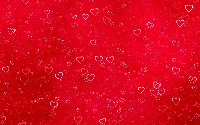 Красный фон с сердечками