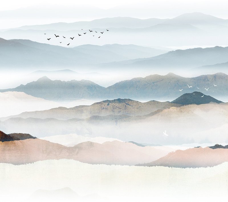 Fotooboikin горы в тумане