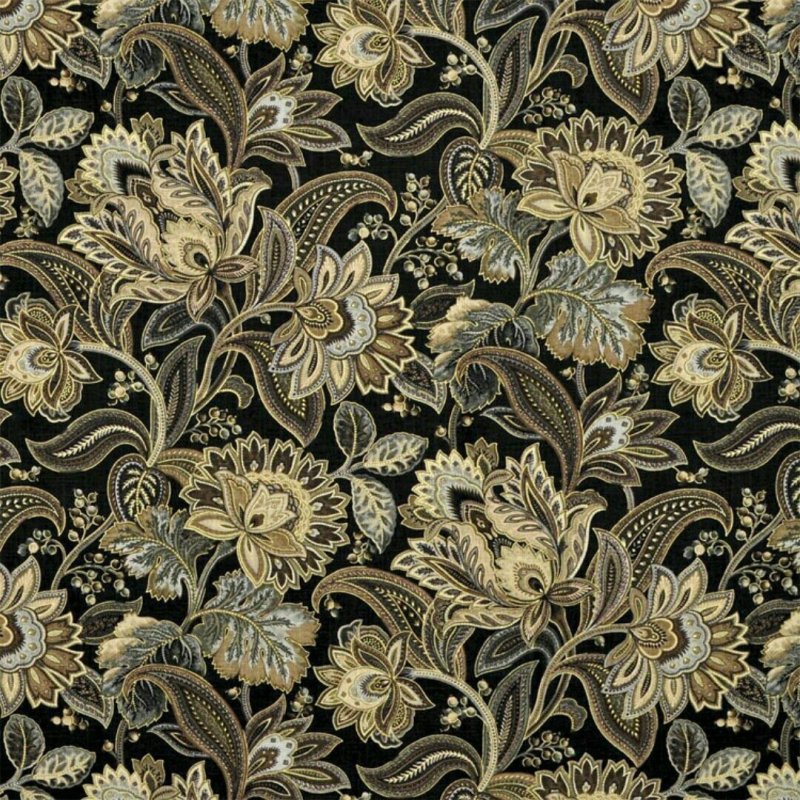 Ткань мебельная бархат с принтом Уильям Моррис